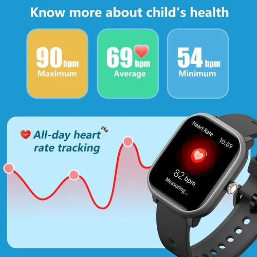 Vista 7 de Reloj para Niños para Niñas y Niños de 6-15 Años - Reloj Inteligente para Niños de 1.8" Rastreador de Fitness, Sin Necesidad de Teléfono, Podómetro