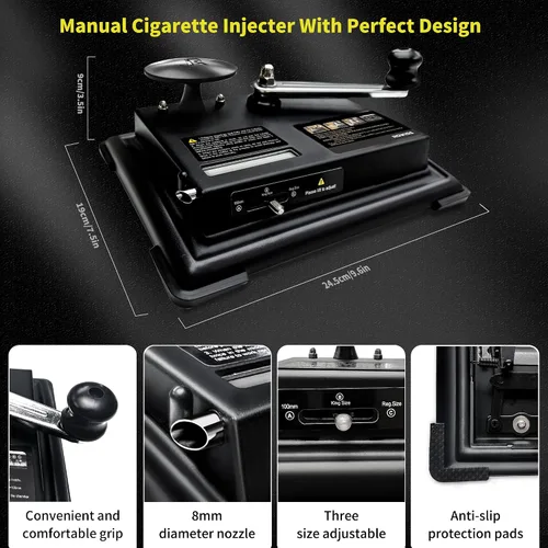 Vista 3 de ROWISE Máquina de laminación de cigarrillos, nuevo rodillo manual del inyector del tabaco del cigarrillo se adapta al tubo rodante de diámetro