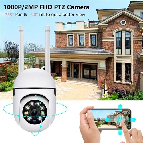 Vista 6 de Cámaras de seguridad para exteriores, cámaras WiFi de 2.4 GHz y 5G para seguridad en el hogar, cámaras de vigilancia domo 1080P, visión de 360°