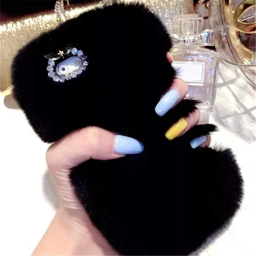 Vista 20 de Funda para Google Pixel 3 XL, [Estuche de conejo de felpa] Conejo de piel peluda con diamantes de imitación de cristal de diseño cálido suave