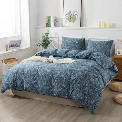 Vista 3 de HoneiLife Juegos de Fundas de Edredón Twin - Funda de Edredón Floral 100% Algodón, Juego de Ropa de Cama Transpirable de 2 Piezas con Cierre