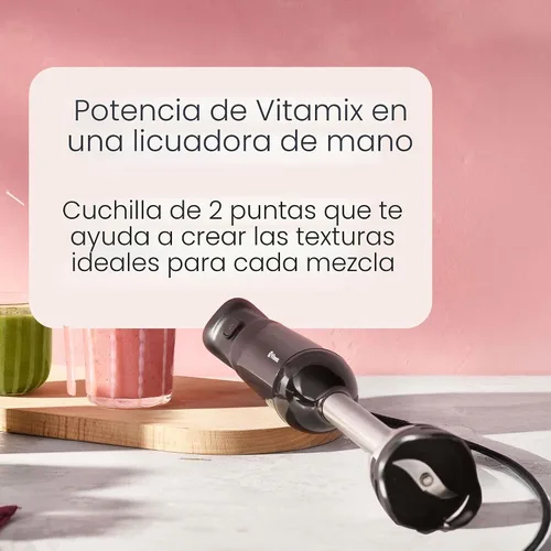 Vista 6 de Vitamix Batidora de inmersión de 2 velocidades + accesorio para batidor, batidora de mano de grado profesional con motor de 350 vatios y hoja