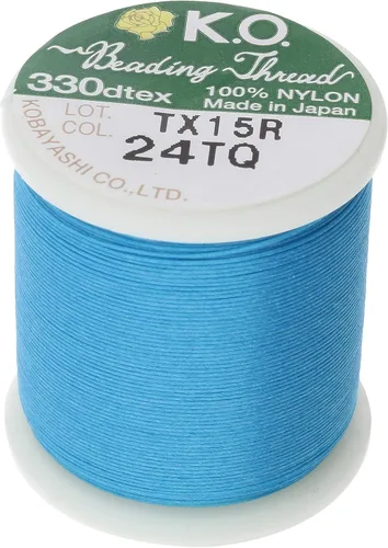 Vista 14 de KO Hilo de nailon para cuentas, color verde manzana, japonés previamente encerado 100% nailon, 330TEX, resistente a enredos, carrete de 50 m / 55