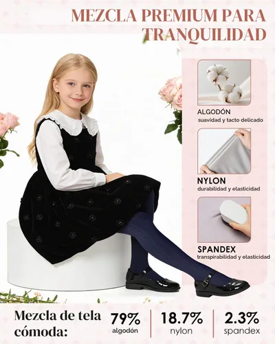 Vista 4 de Century Star Girls School Cotton Cable Knit Tights Winter Warm Stockings Blanco