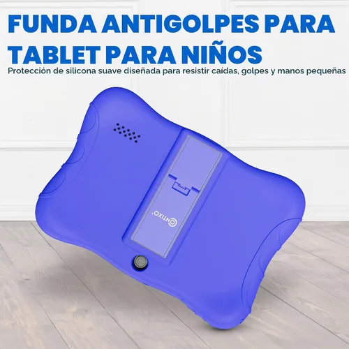 Vista 8 de Contixo Tablet Android Kids de 7" de 32 GB, incluye más de 50 libros de cuentos y calcomanías de Disney (valor de $200), funda protectora con Azul