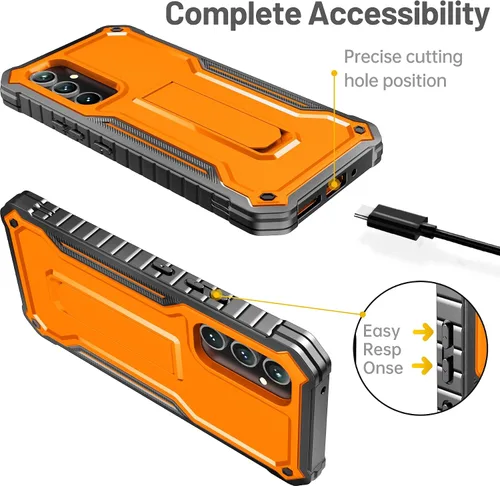 Vista 3 de FITO Funda para Samsung Galaxy A54 5G, doble capa a prueba de golpes, resistente, viene con protector de pantalla de vidrio, soporte integrado