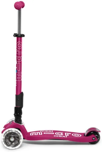 Vista 5 de Micro Kickboard – Maxi Deluxe plegable LED – Triciclo, inclinarse para dirigir, plegable para llevar – Micro patinete suizo diseñado para niños