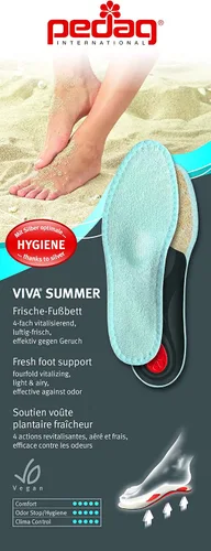 Vista 2 de Pedag Viva Summer Plantillas ortopédicas de algodón de rizo sin calcetines Hecho a mano en Alemania Alivio de la fascitis plantadora Soporte
