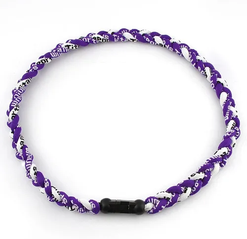 Vista 21 de MapofBeauty Dos colores moda tres trenzado cuerda Tornado collar