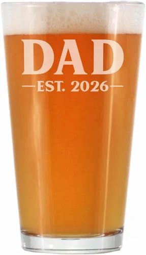 Vista 16 de Dad Est 2023 - Regalo de Vaso de Pinta para Nuevo Padre Primerizo - Vasos Llamativos de 16 Oz Bevvee Dad gift ideas for fathers, husbands and