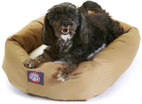 Vista 13 de Cama para perros Bagel de 40 pulgadas negra y Sherpa de Majestic Pet Products Negro