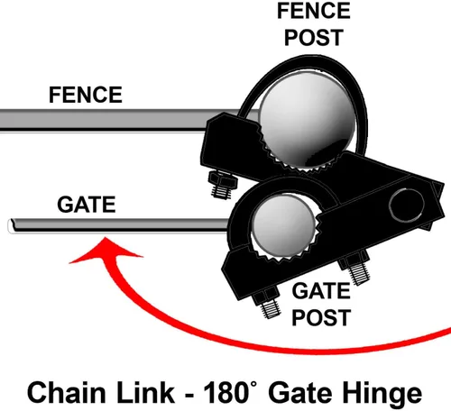 Vista 4 de Black Commercial 180° Gate Hinge - Fits 2-3/8" Post & 1-5/8" to 1-7/8" Frame (1 Hinge)