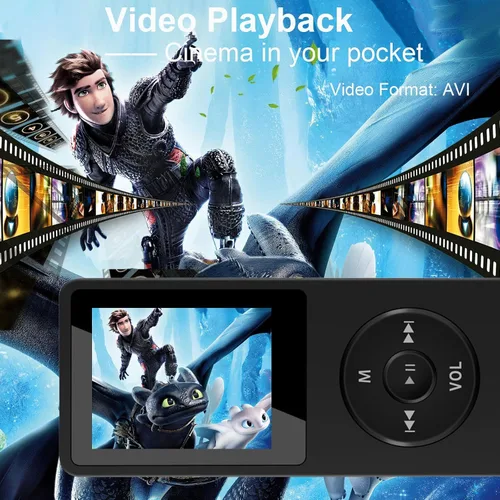 Vista 6 de Reproductor de música MP3 Bluetooth con tarjeta TF de 64 GB, mini reproductores MP3 portátiles con altavoz y auriculares, compatible con reloj