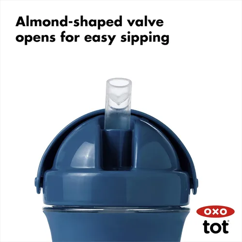 Vista 3 de OXO Tot Transitions - Vaso con pajita, 9 onzas, color azul marino