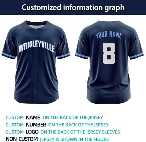 Vista 4 de Camiseta de béisbol personalizada City Connect, número de nombre personalizado para hombres, mujeres y niños (cachorro), Cub