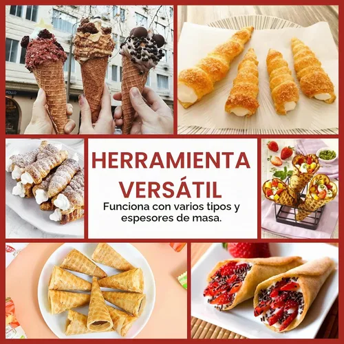 Vista 6 de Molde de cono de helado, molde de rollo de huevo de galleta de Pizzelle