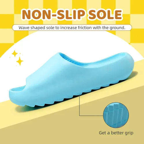 Vista 49 de Sandalias acolchadas para mujeres, hombres y niños, cómodas, antideslizantes, suaves, impermeables, para baño, ducha, sandalias acolchadas de suela
