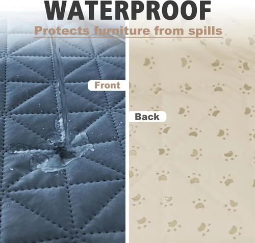 Vista 2 de Ameritex Funda de sofá impermeable para asientos, funda de sofá para perros, funda de sofá para mascotas, funda de terciopelo para silla, sofá