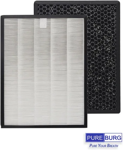 Vista 4 de PUREBURG XD6231 Juego de filtros de repuesto compatibles con Rowenta PU3030 PU3040 PU30808 Purificador de aire GENIUS PURE, 1 paquete de carbón