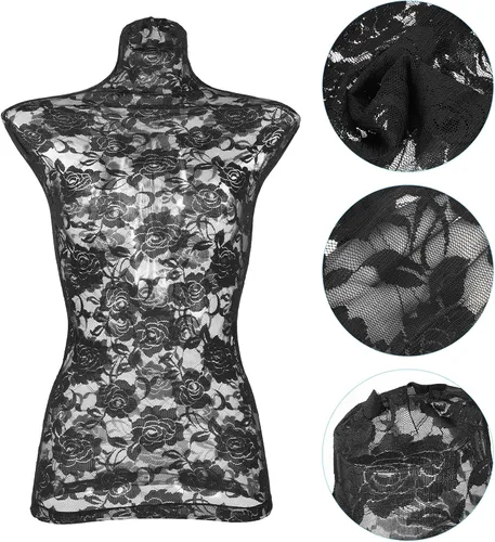 Vista 6 de ULTECHNOVO Funda de maniquí de encaje de algodón y encaje, cubierta protectora de tela reutilizable para vestido de estudio minorista, exhibición