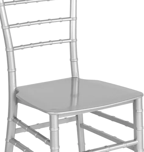 Vista 9 de Flash Furniture - Silla apilable de resina plateada HERCULES Series Chiavari plateado