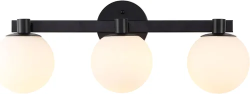 Vista 8 de JONATHAN Y Lámpara de pared LED de 5.75 pulgadas, color latón/negro, 1 luz de globo moderno, pantalla de vidrio esmerilado, lámpara de pared Art