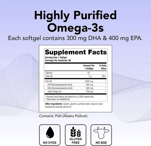 Vista 3 de Theralogix TherOmega Omega-3 Suplemento de aceite de pescado - Apoya la salud del corazón, el cerebro, el sistema inmunológico y las articulaciones*