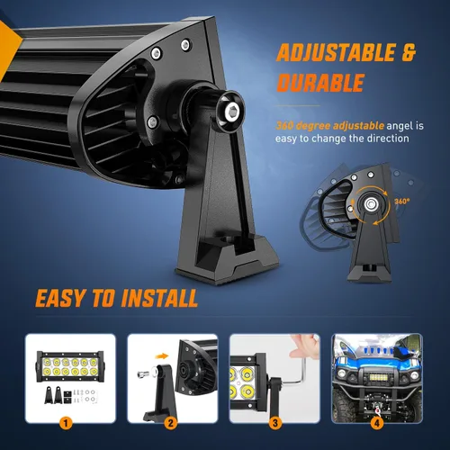 Vista 7 de Nilight - Barra de luz LED de 36W, luces LED de foco, barra de luces antiniebla para manejo todoterreno
