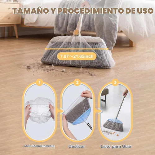 Vista 6 de Cubiertas desechables para escobas, toallitas no tejidas con banda elástica
