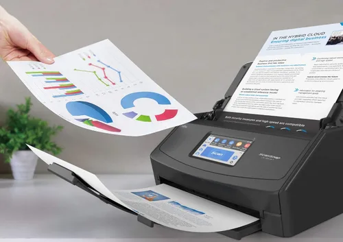 Vista 3 de Fujitsu ScanSnap iX1500 - Escáner de documentos dúplex a color con pantalla táctil para Mac o PC, color negro (versión 2018)