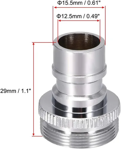 Vista 2 de uxcell Grifo de latón Conector rápido M24 UNF rosca macho manguera adaptador de enchufe para lavavajillas lavadora
