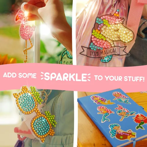 Vista 2 de Blue Squid Kits de arte de diamantes para niños, unicornio y sirena, divertido y fácil, kit de pintura de diamantes 5D para niños, kit de arte