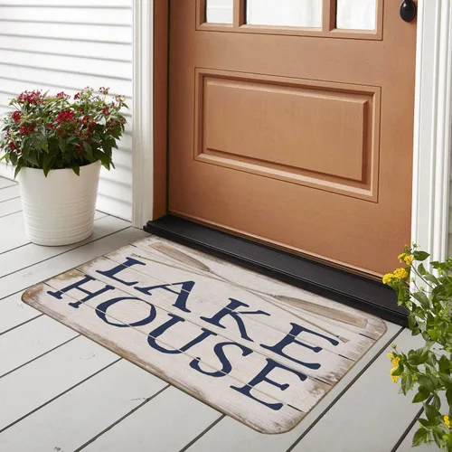 Vista 3 de BXFAHZJ Lake House Life is Better at The Lake - Juego de 2 tapetes decorativos para puerta de 17 x 30 pulgadas, para interiores y exteriores