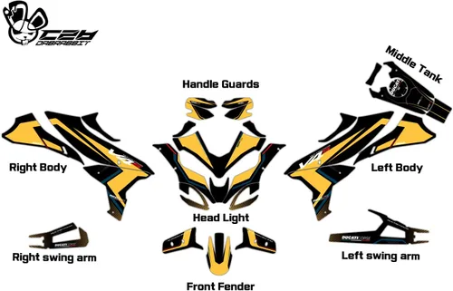 Vista 2 de Nuevo Kit gráfico para DUCATI Multistrada V4 S Kit gráfico completo (RL-Y) (GLOSSY)