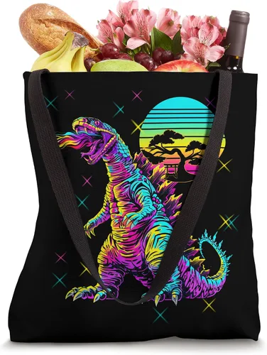 Vista 4 de Cool Streetwear synthwave 80s 90s retro anime snakezilla Tote Bag