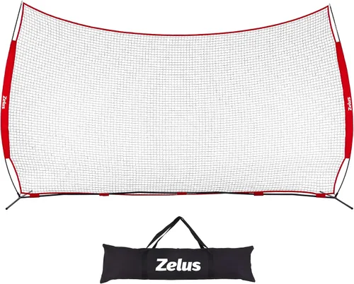 Vista 8 de Red de barrera de 12x9 pies / 16x10 pies, barrera para deportes de pelota, red de práctica para béisbol, sóftbol, lacrosse, fútbol, baloncesto y más