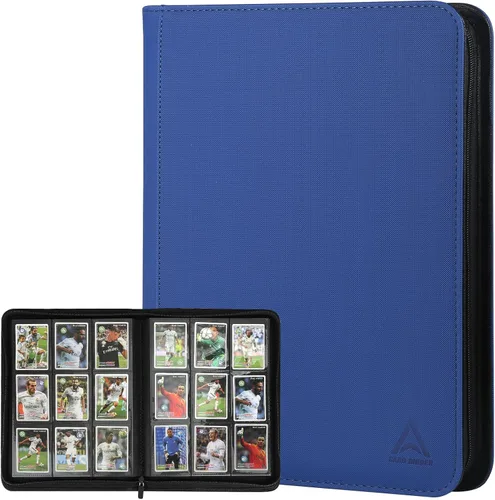 Vista 10 de Carpeta para tarjetas de 9 bolsillos, capacidad 540 con cierre de cremallera, de doble cara, resistente y elegante, protector de piel sintética