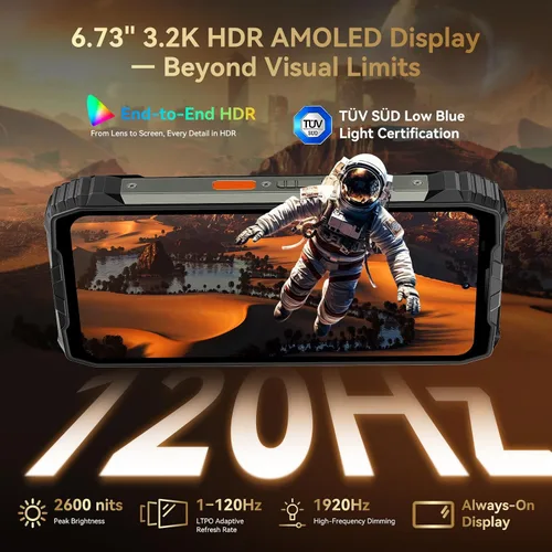 Vista 7 de Blackview XPLORE 2 Gemini AI 5G - Teléfono resistente con mensajes satelitales, 20000mAh/120W 36GB+256GB Dimensity 8300 Android 15, 6.73 pulgadas