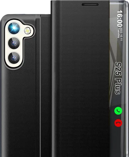 Vista 65 de Funda de teléfono para Samsung Galaxy A16 5G, Clear View Window Funda delgada de lujo para teléfono Galaxy A16 con soporte, funda protectora