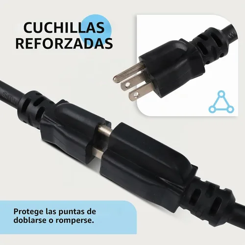 Vista 3 de EP 50 Ft Heavy Duty Outdoor Extension Cord, 12/3 SJTW Black 3-Prong Negro