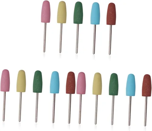 Vista 12 de 10 piezas de pulidor de uñas de salón de manicura suministros de arte de uñas brocas de goma brocas de lijado de uñas brocas de manicura brocas