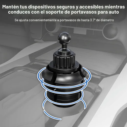 Vista 7 de ARKON Mounts - Soporte para tablet de agarre delgado con soporte doble robusto para taza de automóvil, soporte universal para tableta, soporte