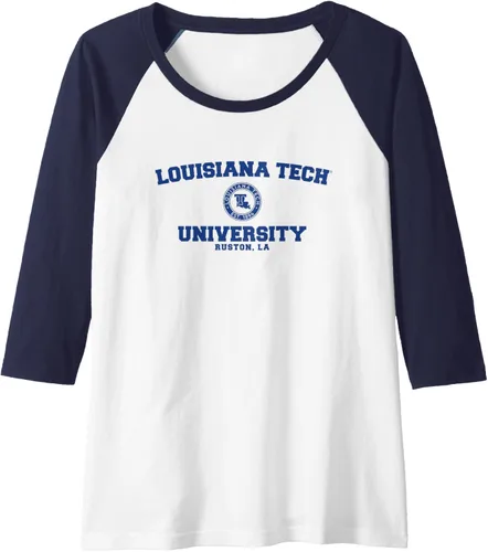 Vista 12 de Louisiana Tech Bulldogs Circle Logo Raglan Baseball Tee
