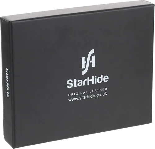 Vista 7 de StarHIDE - Cartera de piel con bloqueo RFID para hombre, con ventana de identificación y monedero, color marrón