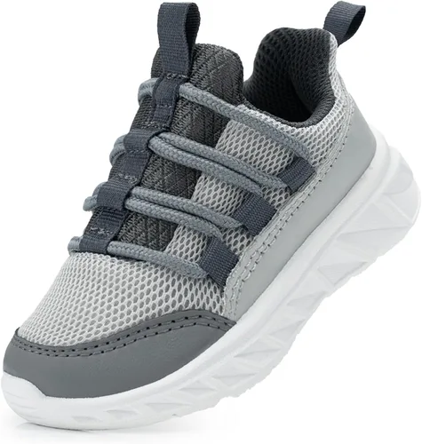 Vista 9 de YESKIS Tenis deportivos para niños y niñas, tenis para correr, ligeros, transpirables, de malla, para caminar