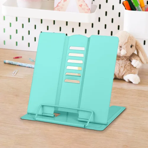 Vista 13 de Honagu Soporte de metal para libros de escritorio, soporte ajustable para libros, manos libres para leer, soporte para documentos, soporte