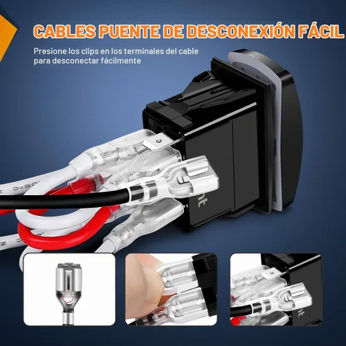 Vista 6 de Nilight 90005B Interruptor Basculante Láser Momentáneo de 7 Pines para Cabrestante en Kit de Arnés de Cableado para Cabrestante 20A/12V 10A/24V Azul