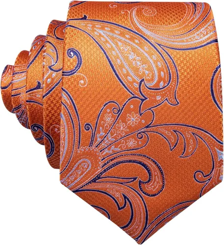Vista 232 de Barry.Wang - Juego de corbata de seda para hombre, diseño de cachemira, pañuelo y gemelos de bolsillo