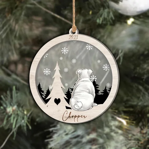 Vista 43 de Nazenti Adorno de Navidad conmemorativo personalizado, regalo personalizado de recuerdo de perro, condolencias por pérdida de mascotas, sabueso