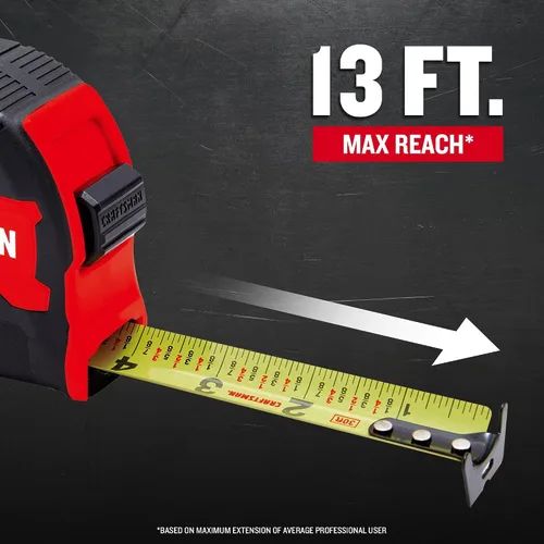Vista 6 de CRAFTSMAN Cinta métrica de 30 pies con marcas de fracción, retráctil (CMHT37445S)